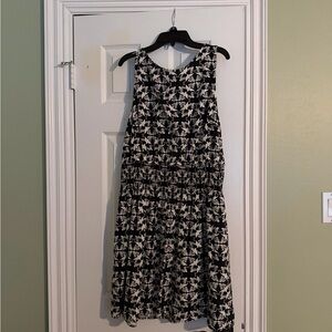 NWT - Black and White Floral Sleeveless Dress